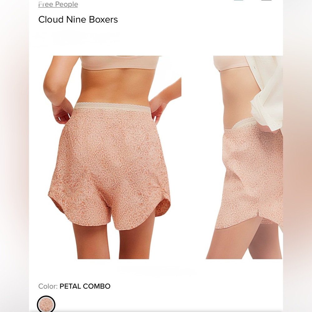 Free People Cloud Nine Boxers Petal Pink XL NWT | Cozy Fall Lounge Sleep